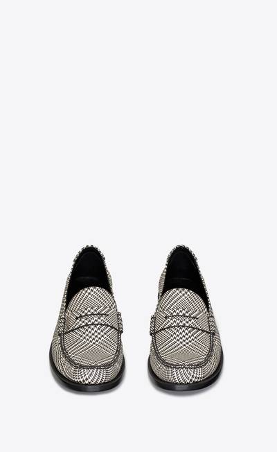 SAINT LAURENT le loafer monogram penny slippers in prince of walles coated canvas outlook