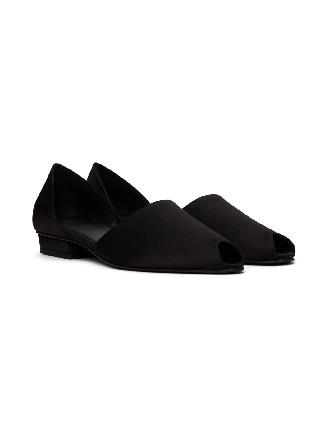 Black 'The Peep-Toe' Slippers - 4