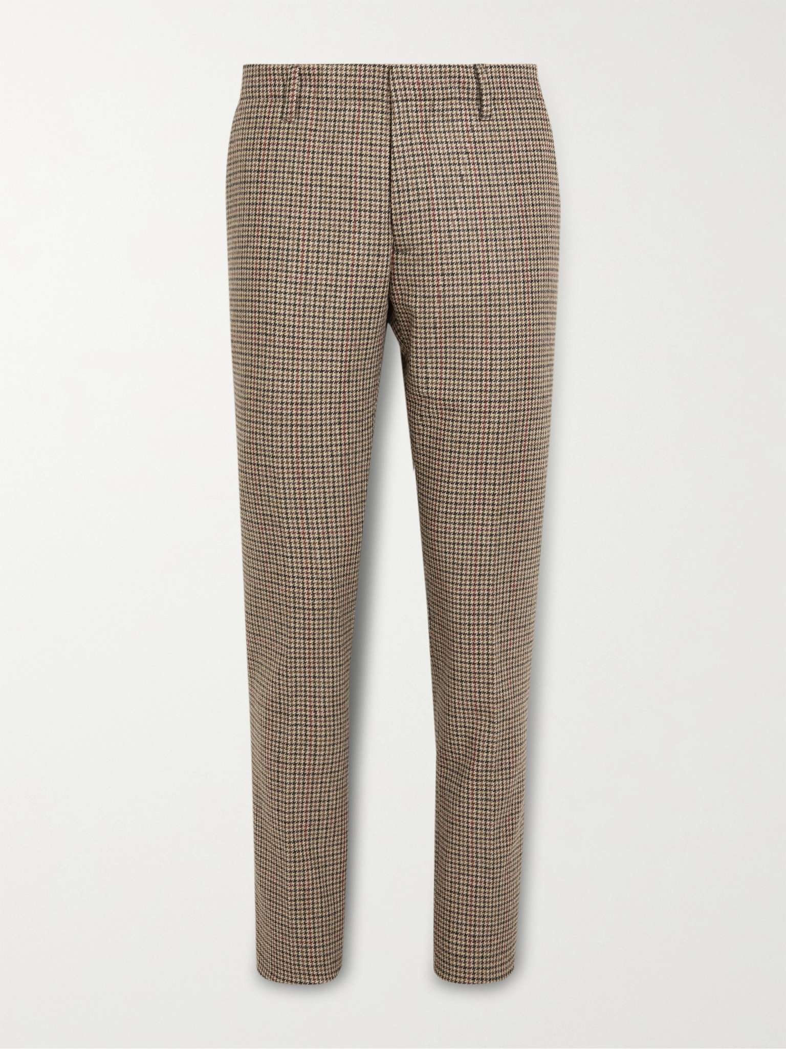 Slim-Fit Houndstooth Wool-Blend Trousers - 1