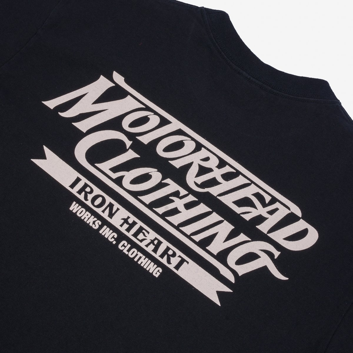 IHT-2402-BLK 7.5oz Printed Loopwheel Crew Neck T-Shirt - Black - 6