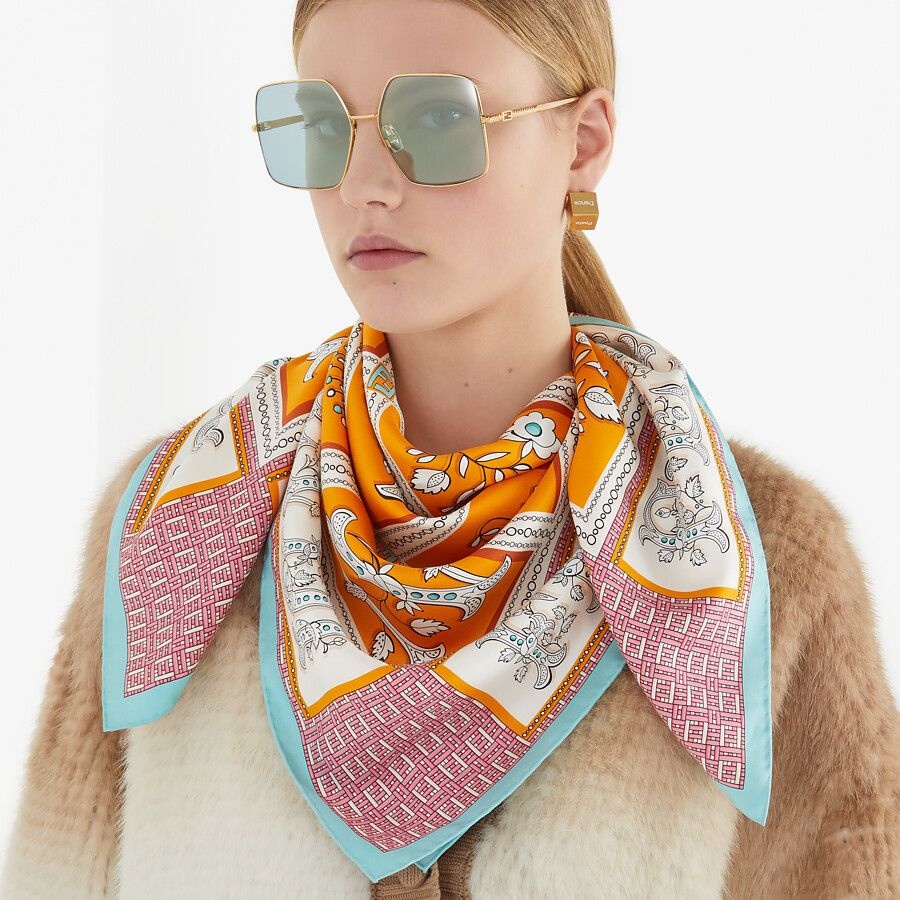 Orange silk foulard - 3