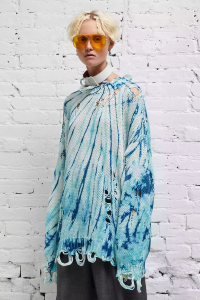 R13 DISTRESSED OVERSIZED PULLOVER - BLUE TIE-DYE outlook