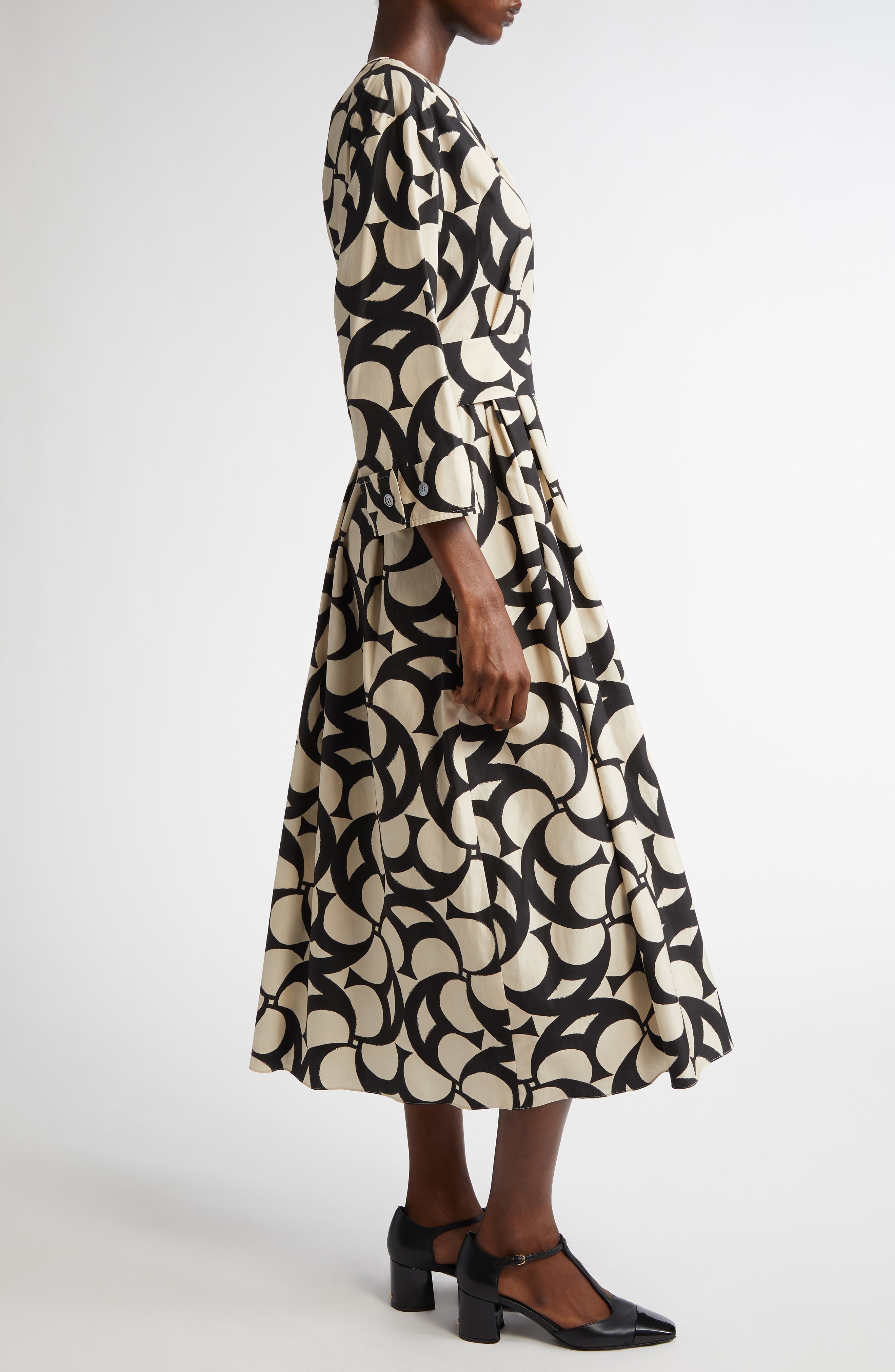 Max Mara Alice Print Shirtdress in Black at Nordstrom - 3