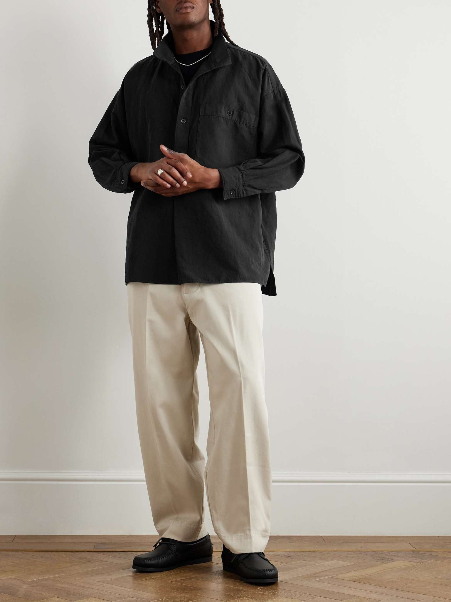 KAPTAIN SUNSHINE Cotton and Linen-Blend Twill Half-Placket