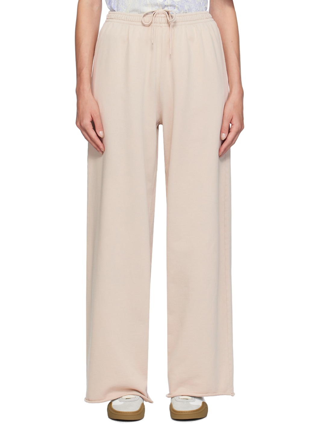 Beige Logo Appliqué Lounge Pants - 1