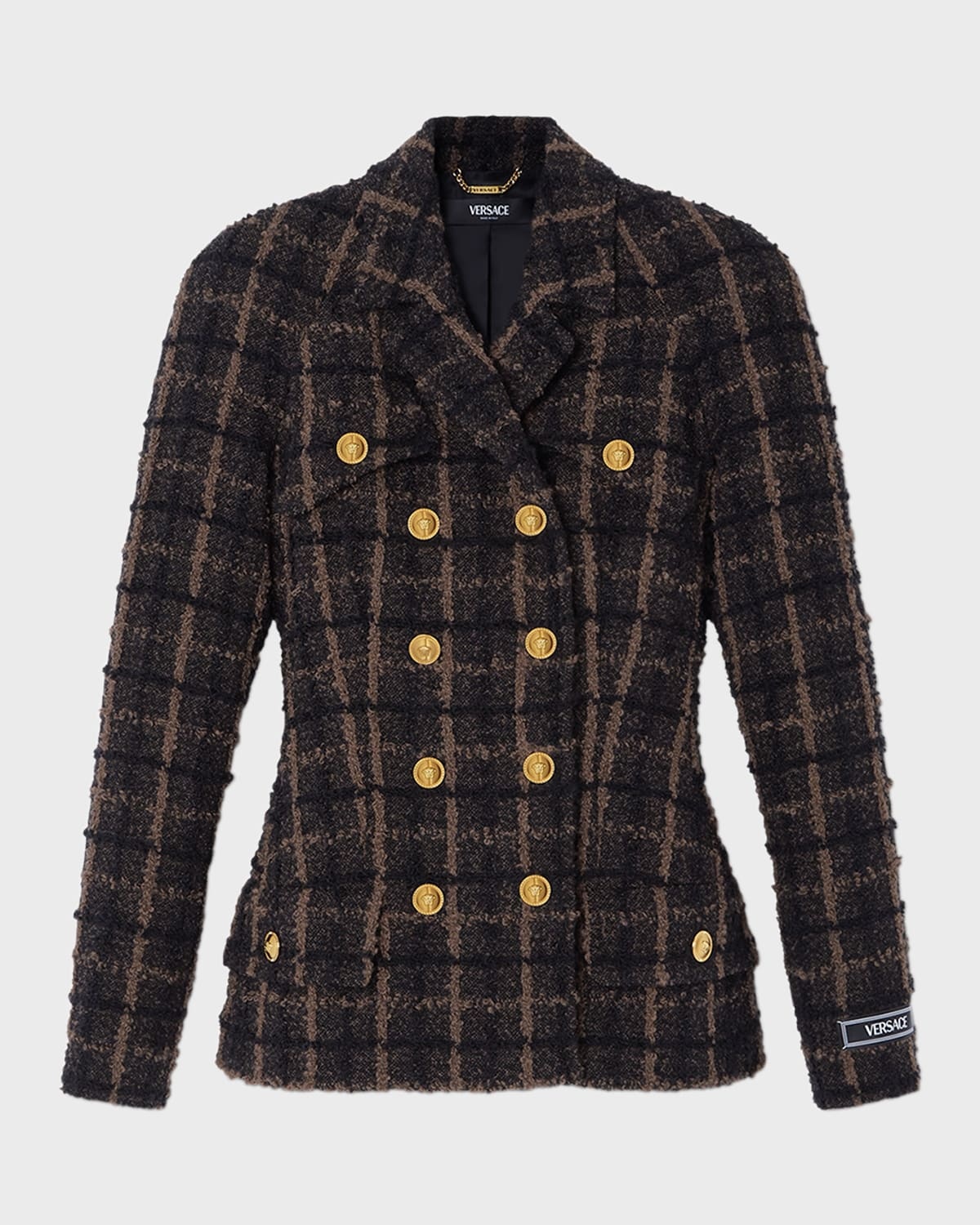 Melange Wool Tweed Blazer Jacket - 1