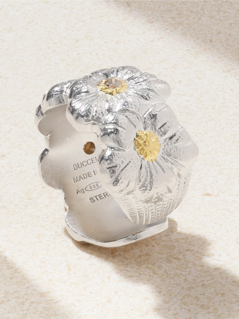 Blossoms Eternelle Sterling Silver And Gold Vermeil Diamond Ring 4