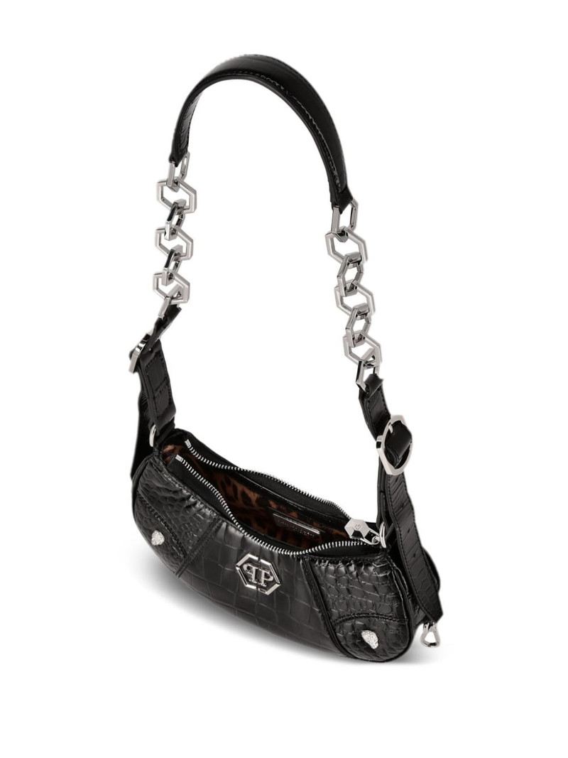 logo-plaque leather shoulder bag 3