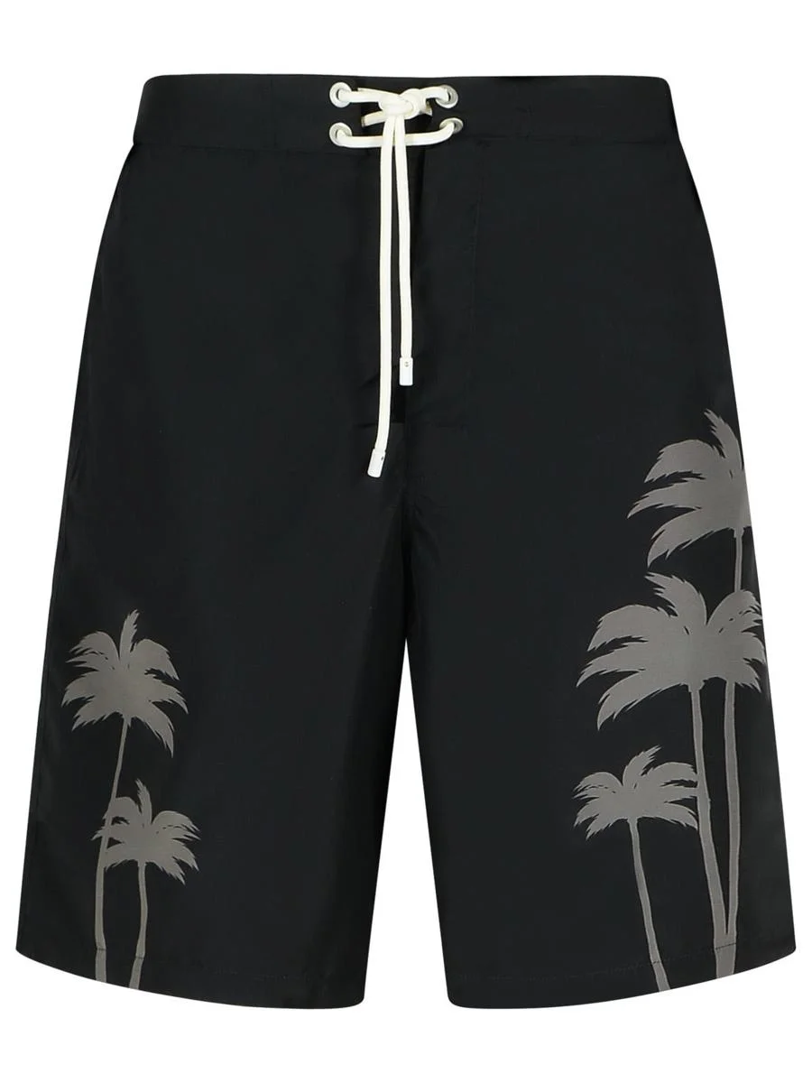 Palm Angels 'Palms' Black Polyester Swimsuit - 1