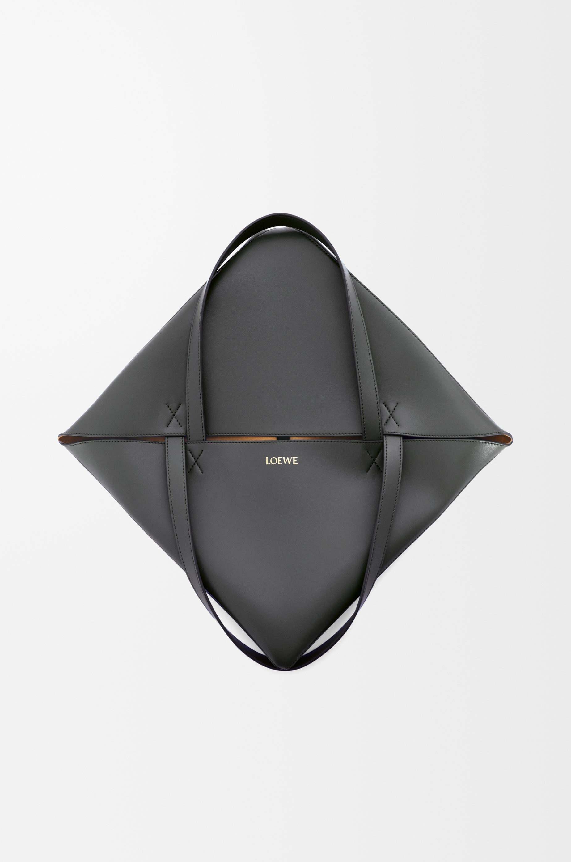 Large Puzzle Fold Tote in shiny calfskin - 8