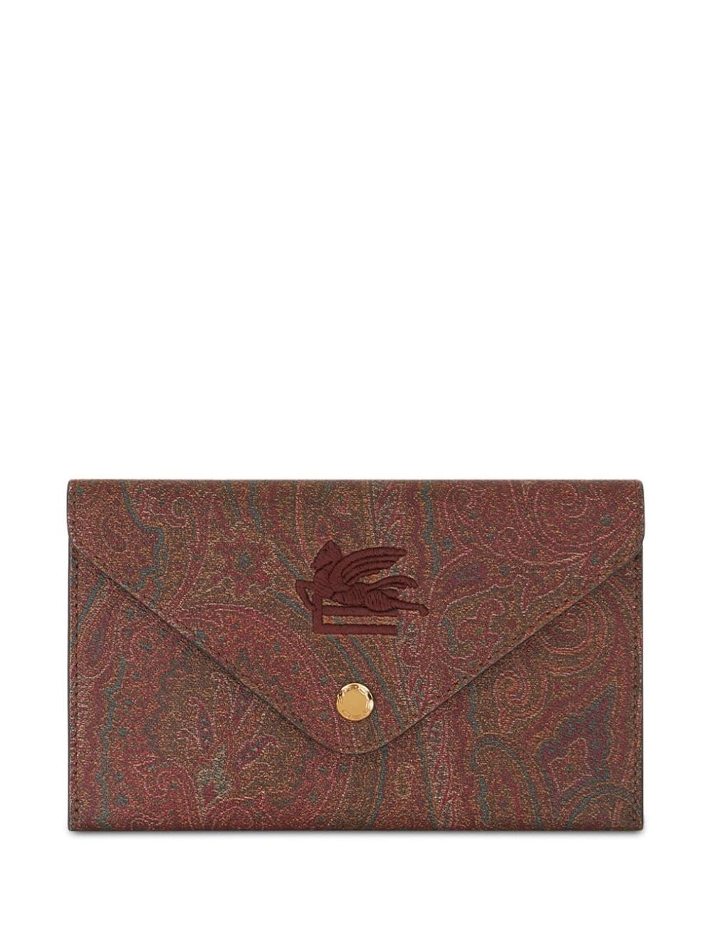 logo-embroidered paisley clutch - 1