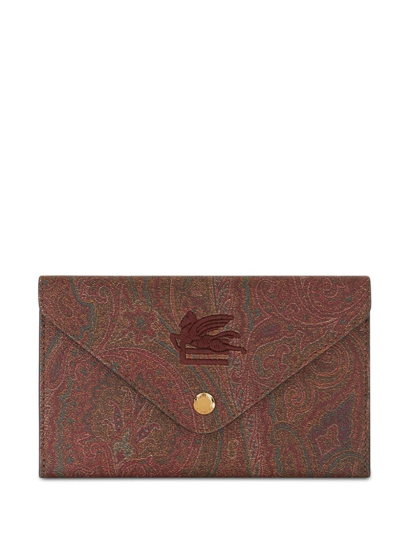 logo-embroidered paisley clutch 1