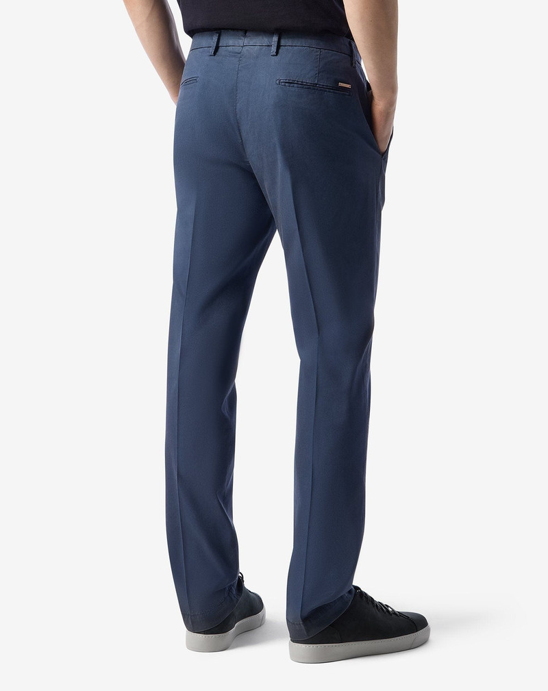 Blue stretch gabardine chinos 4