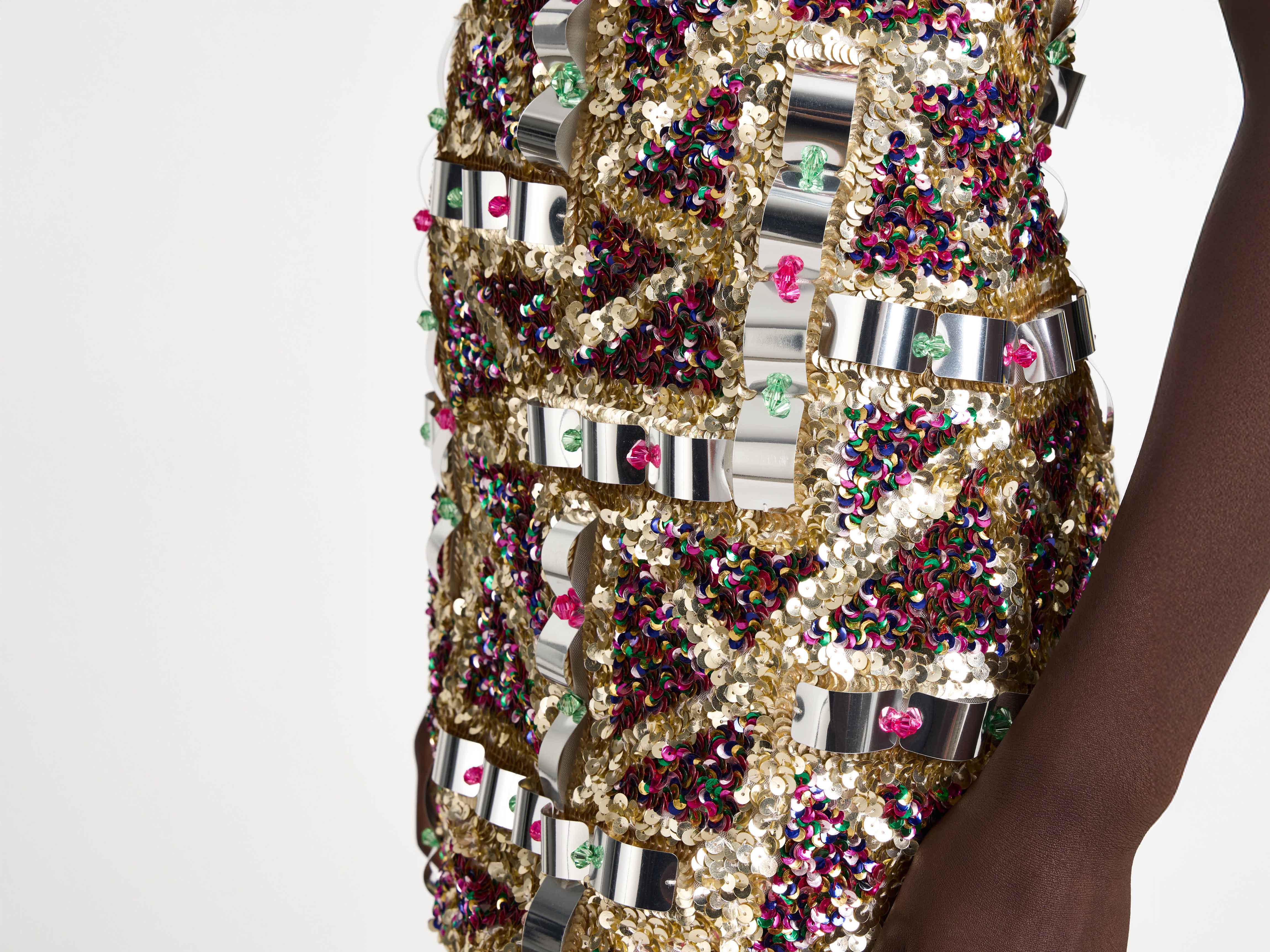 WOMENS EMBELLISHED MINI SHIFT DRESS IN PINK - 8