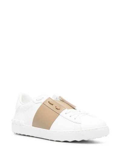 Valentino Open contrasting-band leather sneakers outlook