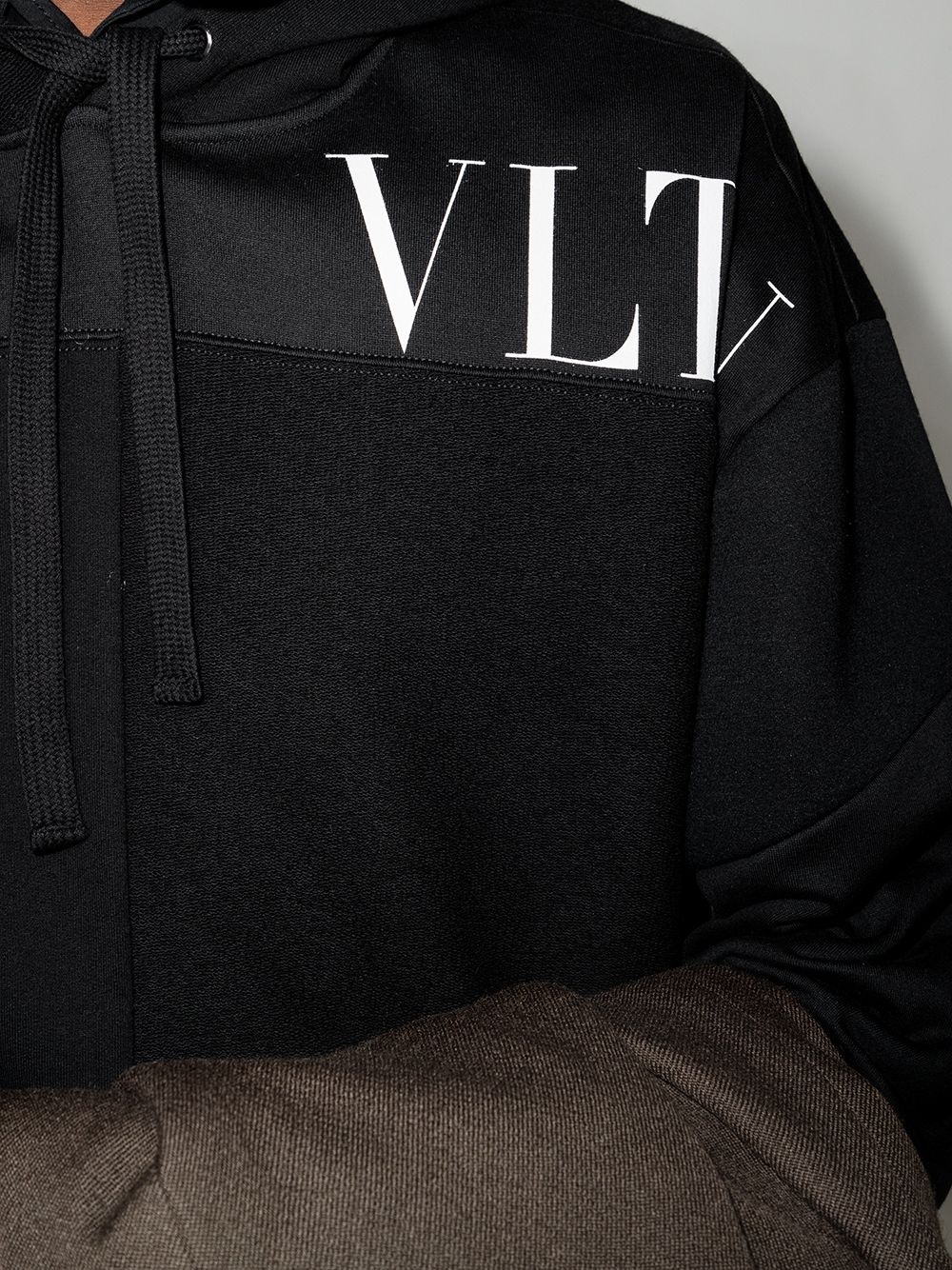 VLTN panelled drawstring hoodie - 4