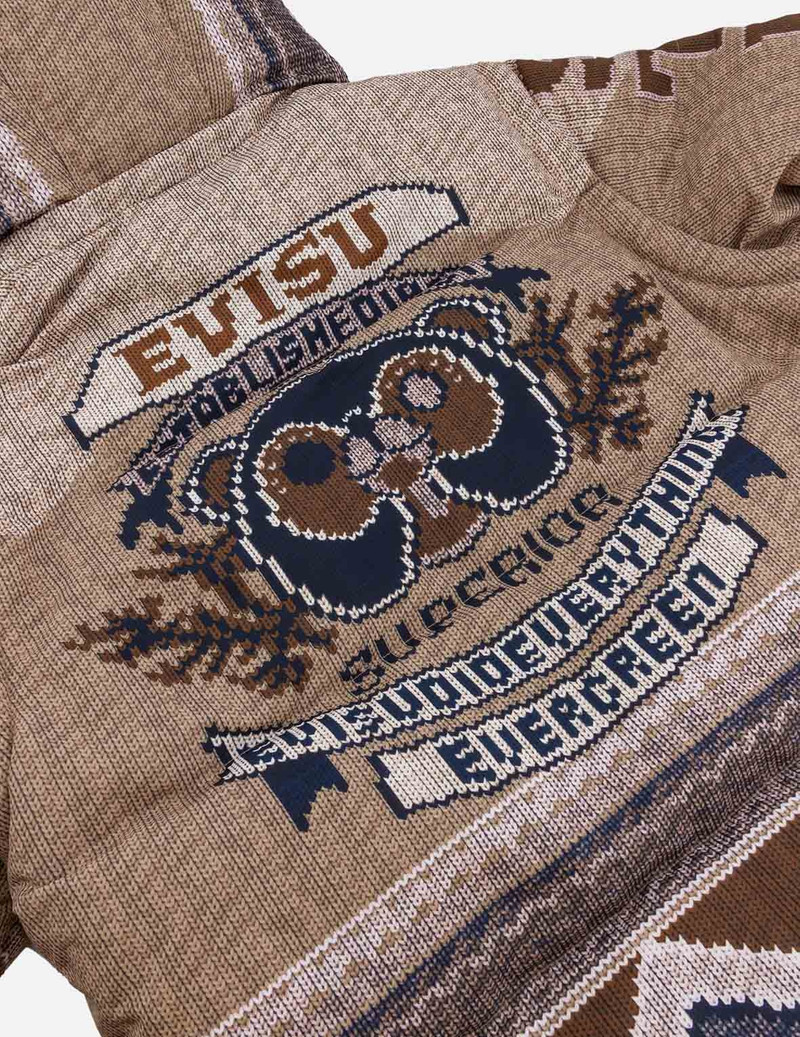 Allover Chimayo Tapestry Knit Print Regular Fit Down Jacket 13