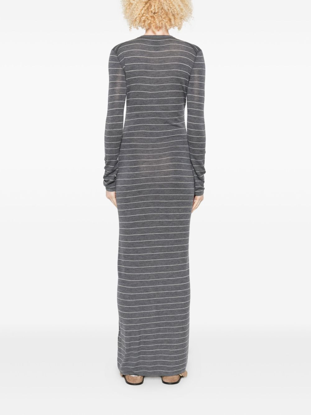 Dakoa striped button-front maxi dress - 4