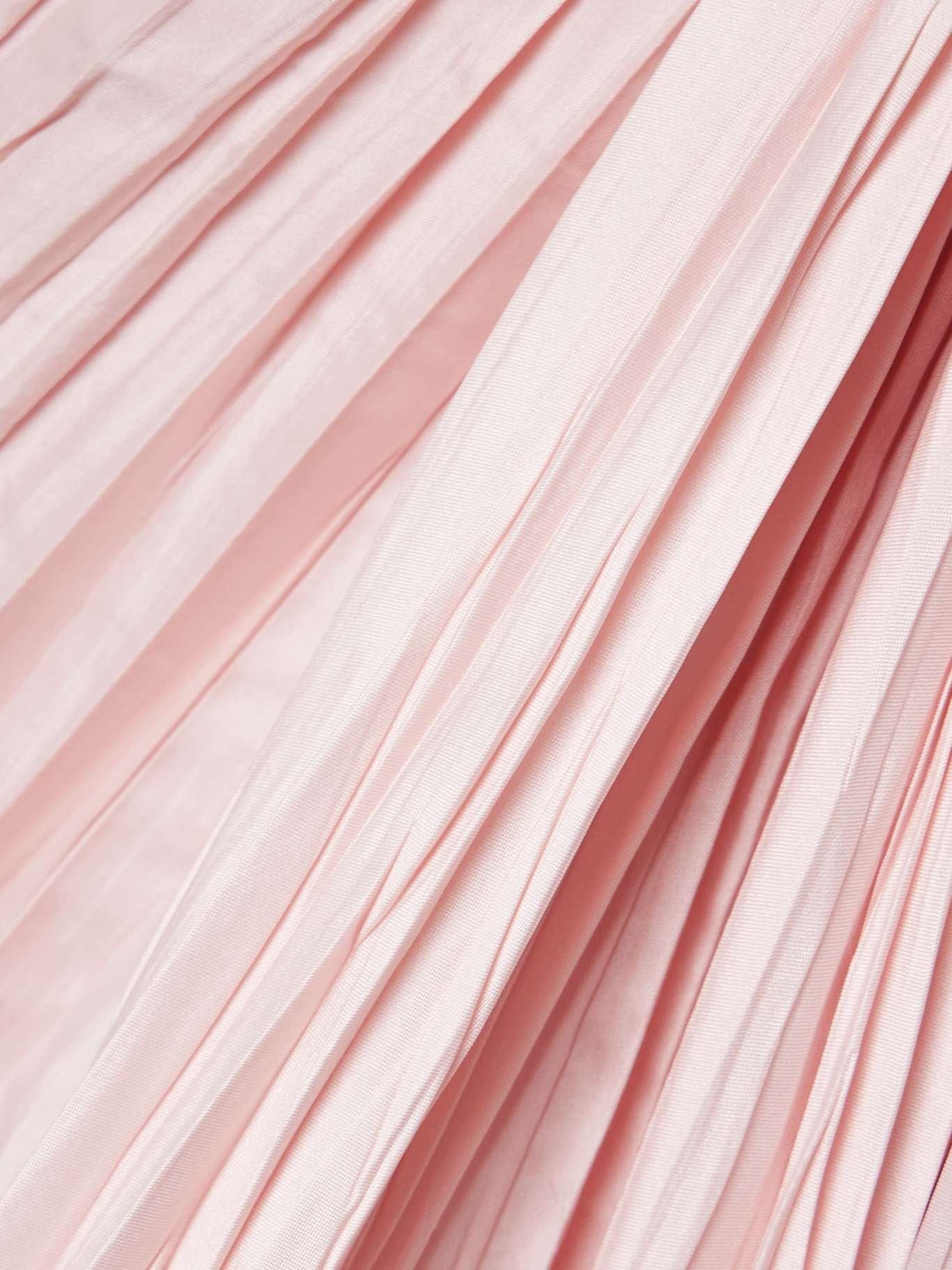 Strapless gathered plissé-taffeta gown Pastel pink - 4