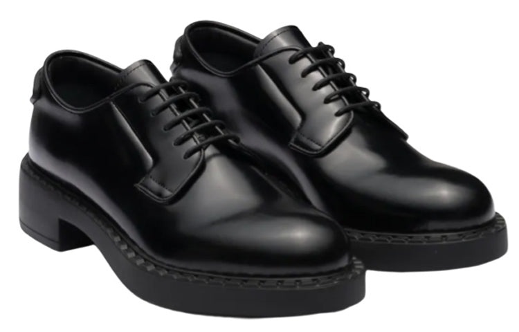 (WMNS) PRADA 50mm Brushed Leather Derby Shoes 'Black' 1E877M_055_F0002_F_B050 - 2