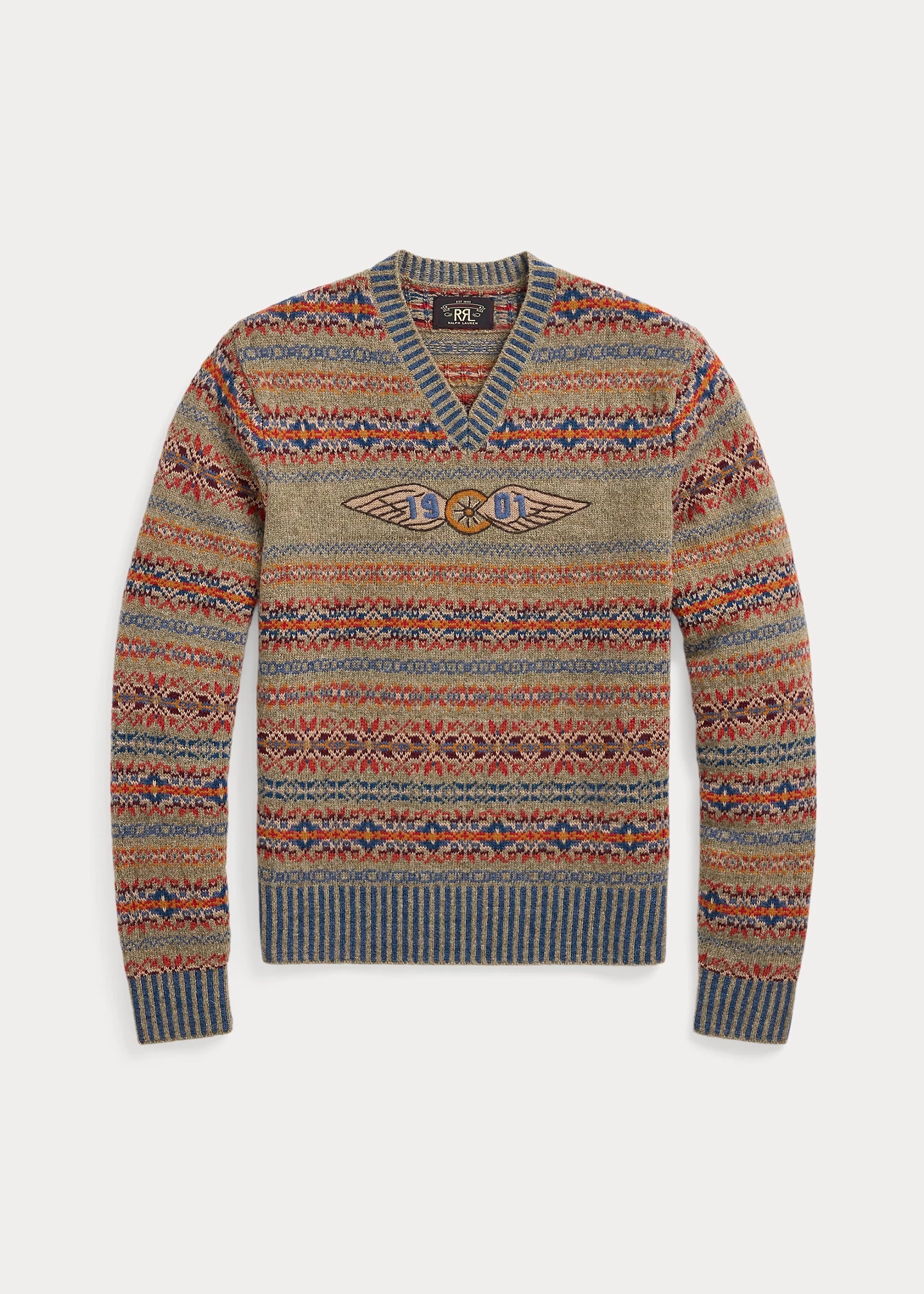 Hand-Embroidered Fair Isle Sweater - 1