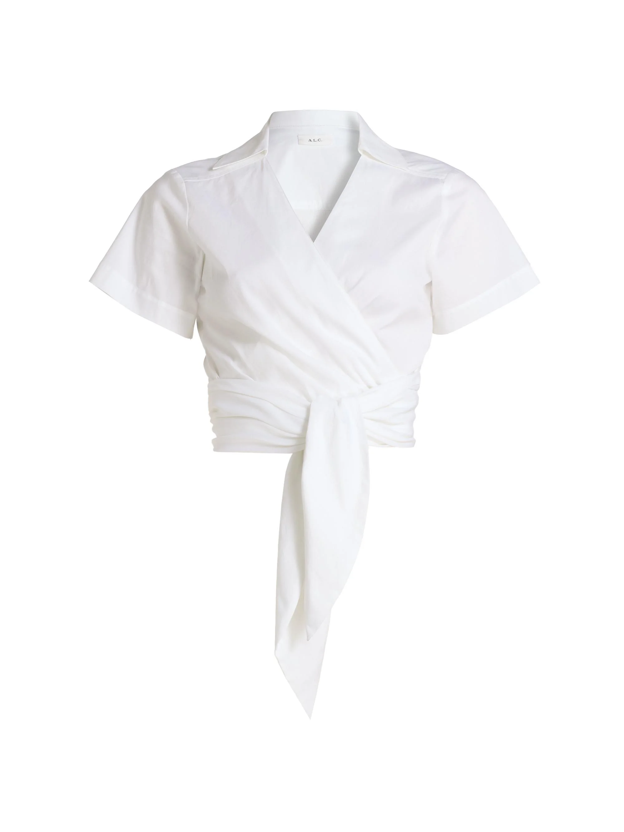 Women's Brielle Cotton Wrap Top - White - 1