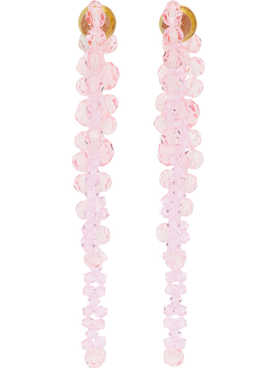 Pink Double Pierce Through Drip Earrings - 1