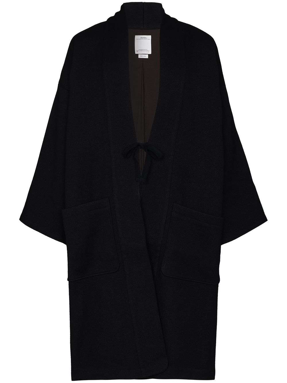 oversized tie fastening coat - 1