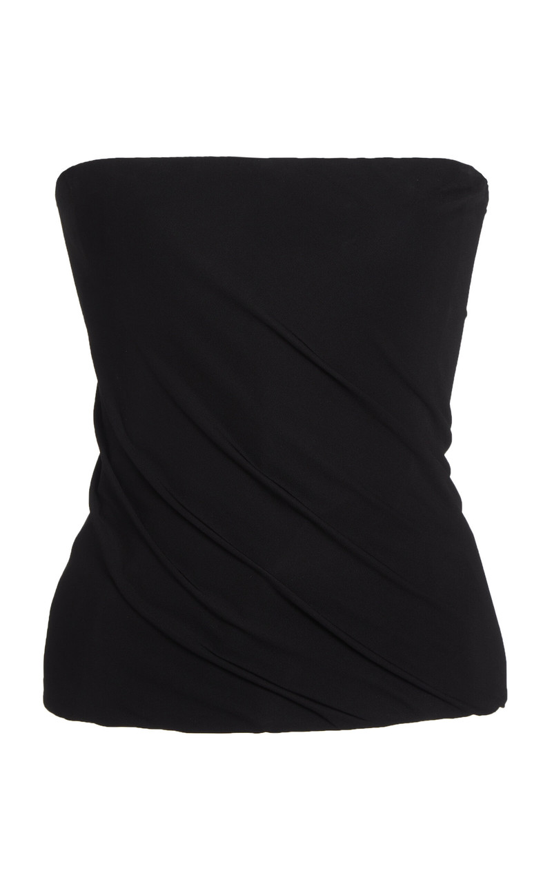 Stretch-Crepe Jersey Strapless Top black - 1