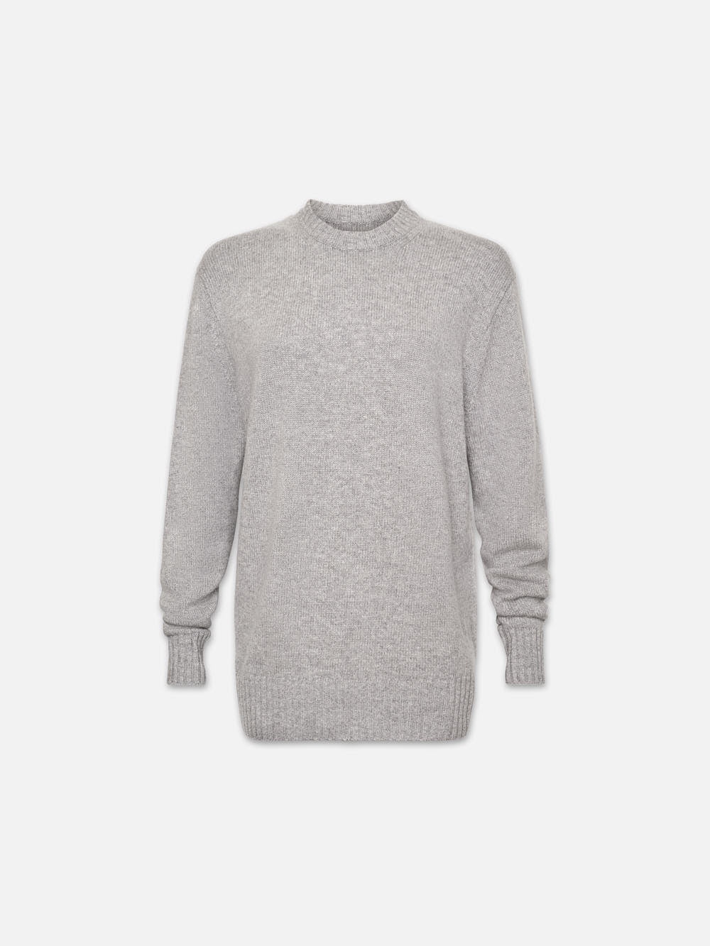 Boyfriend Cashmere Crew in Gris Heather - 1