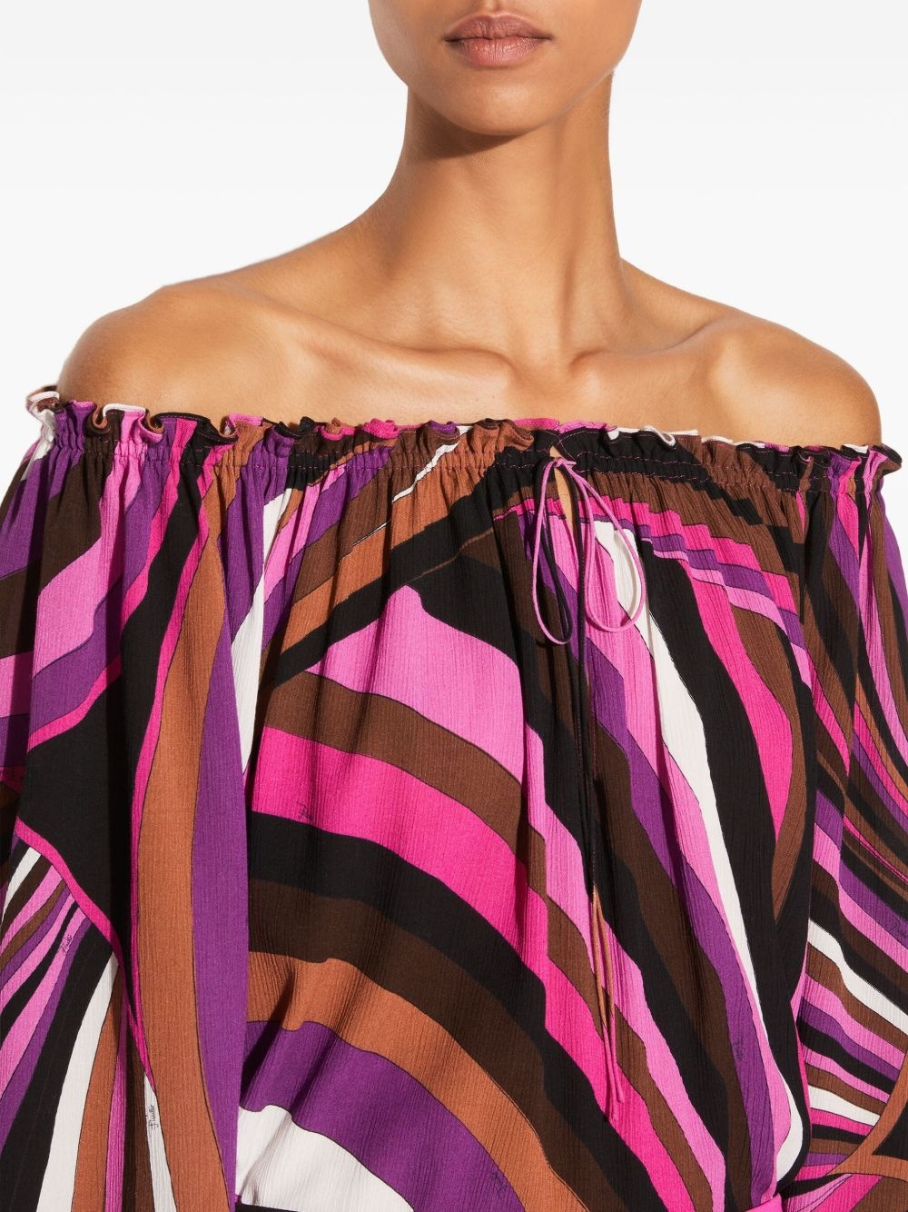 Iride-print off-shoulder top - 5