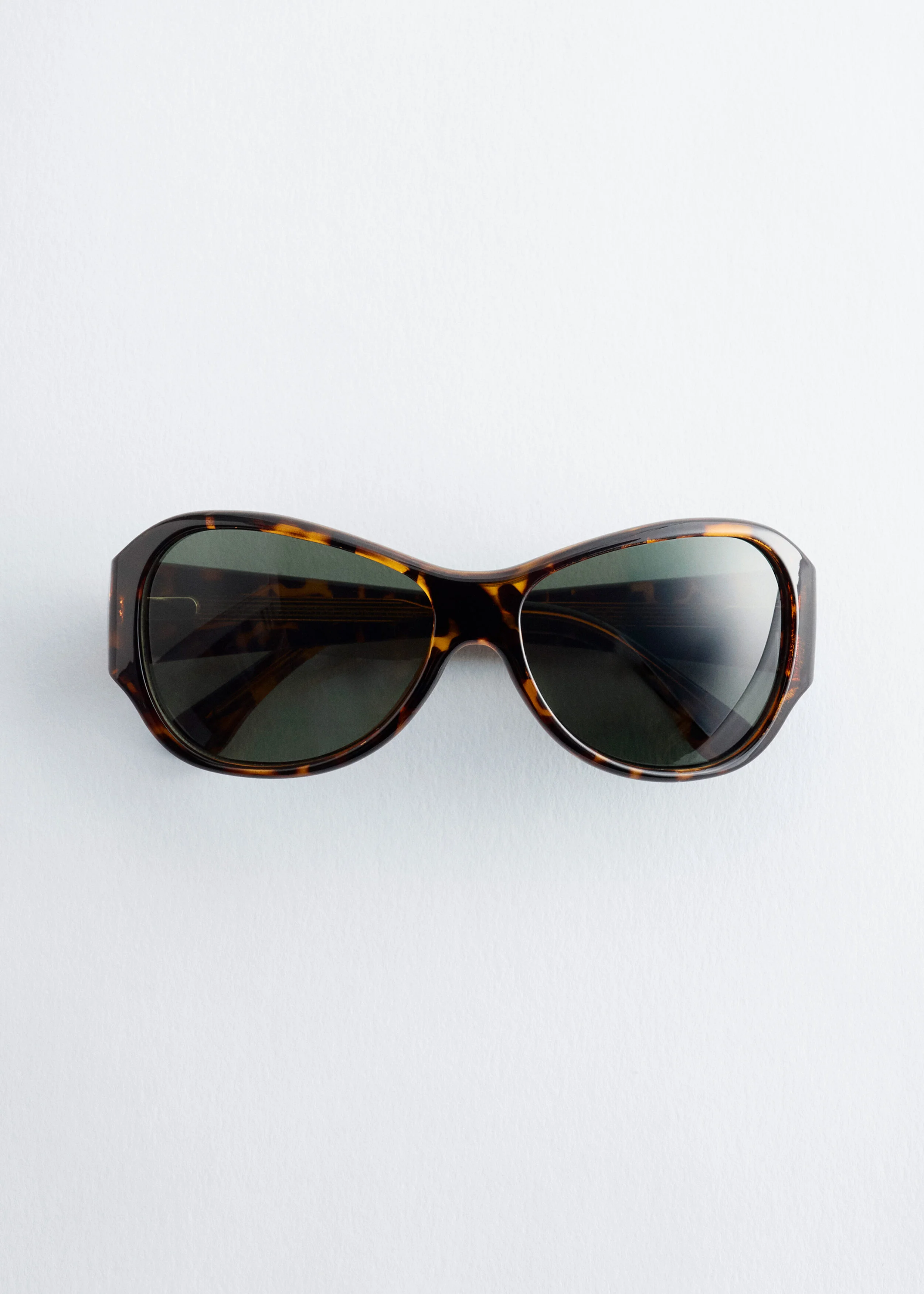 Oversized Curved Sunglasses - 1