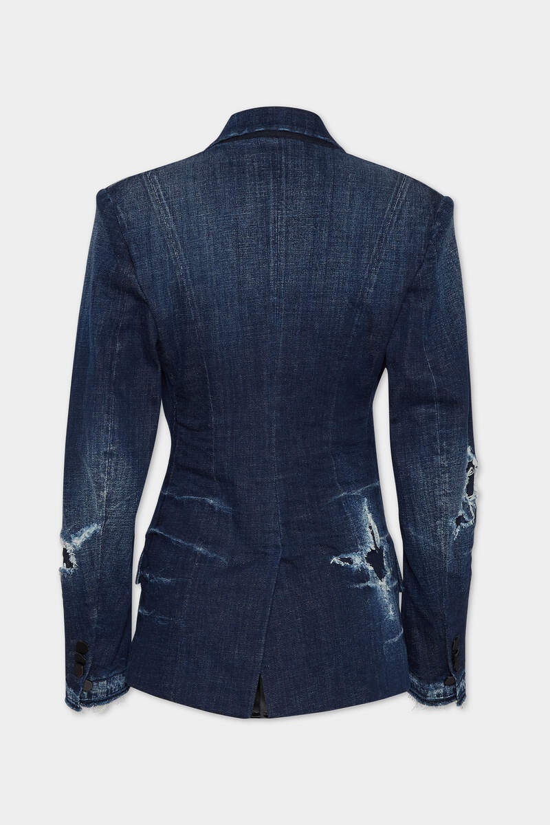 DARK RIPPED WASH DARK RIPPED TUXEDO BLAZER - 2