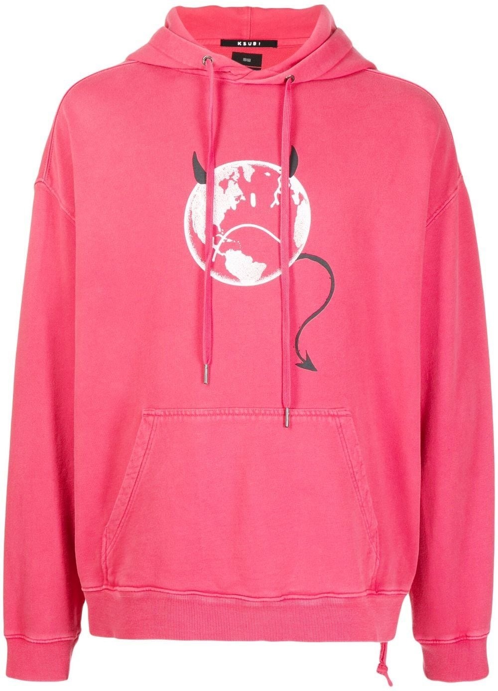 graphic-print cotton hoodie - 1