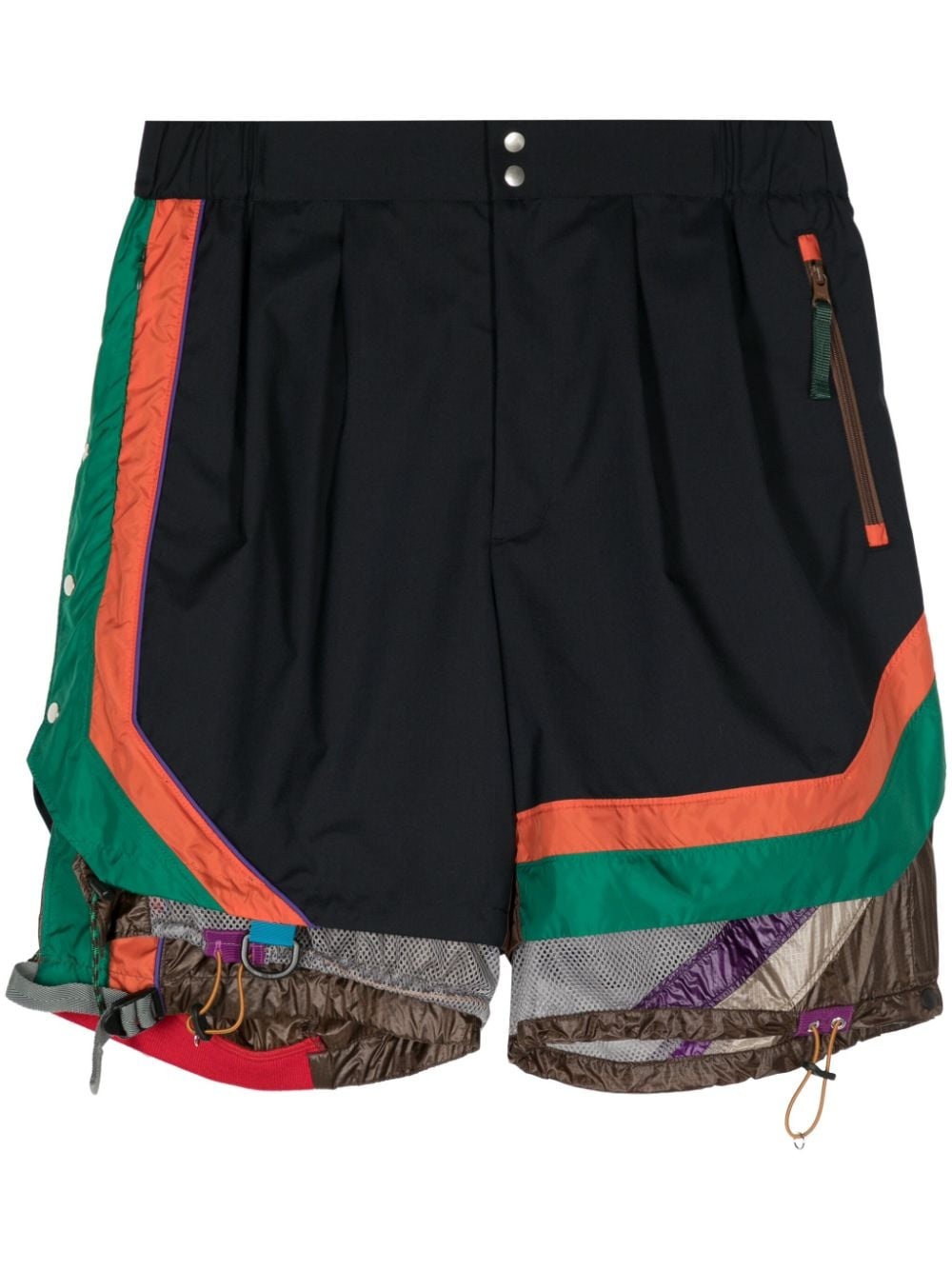 panelled colour-block shorts - 1