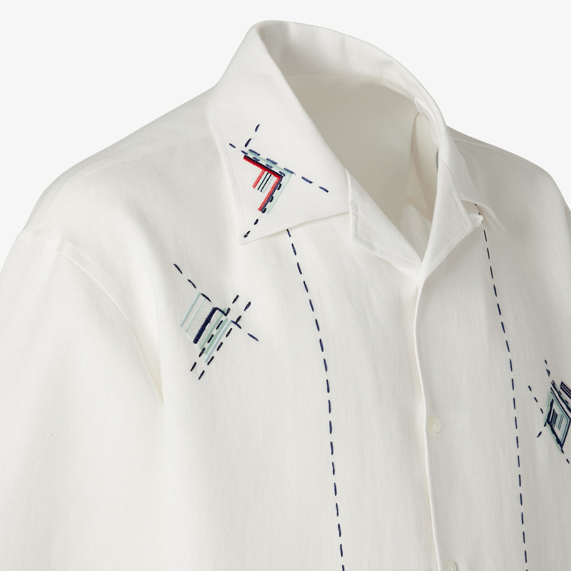 Shirt White linen shirt with embroidery 3