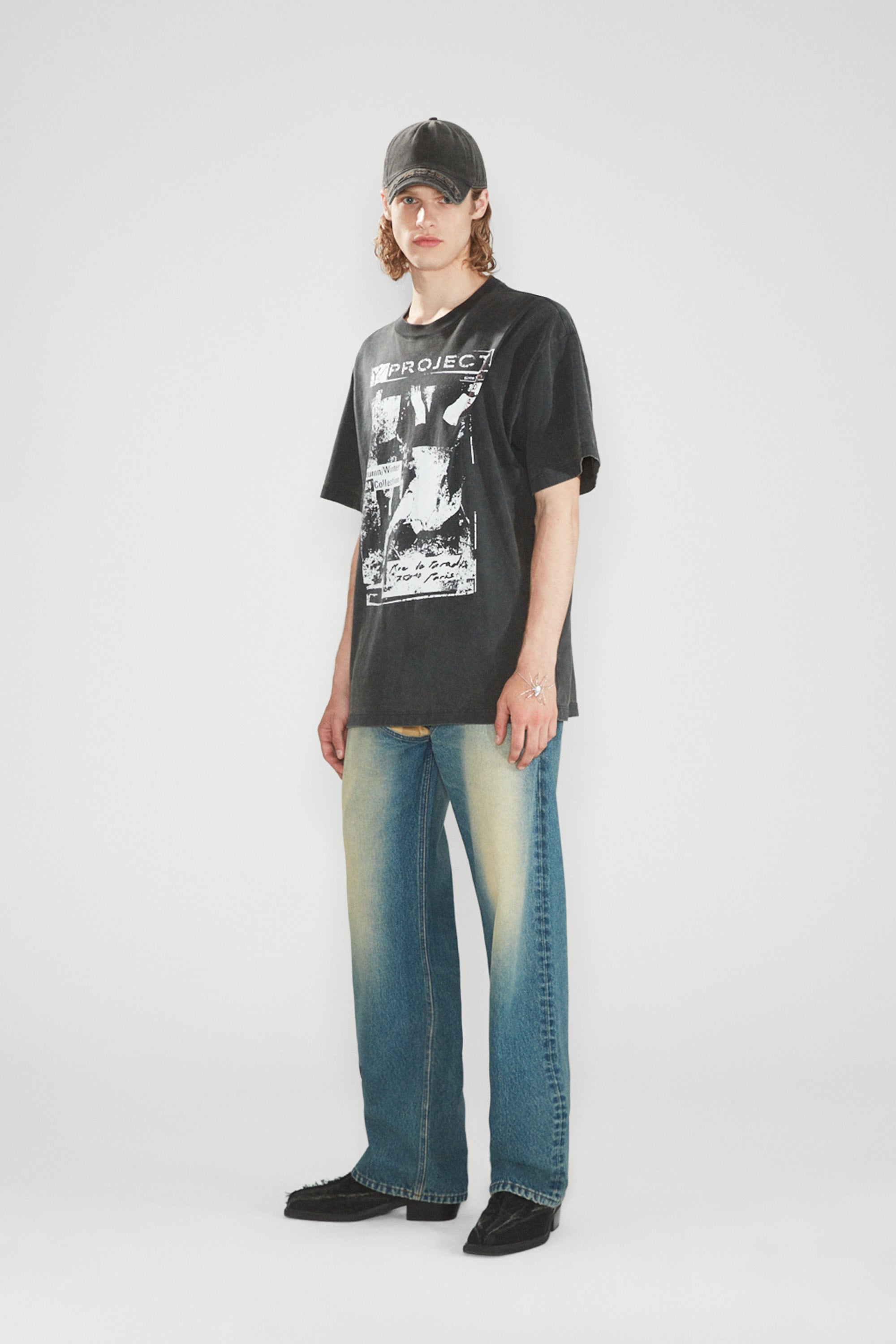 Rock Band Print Pinched Logo T-Shirt - 4