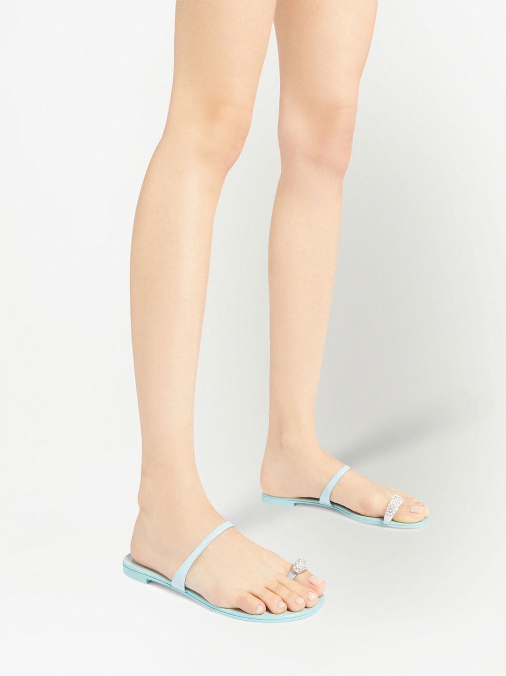crystal-embellished flat sandals - 5