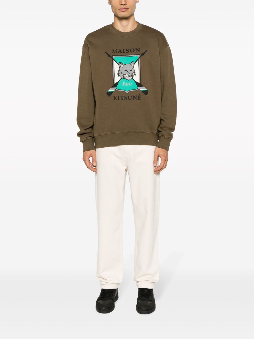 logo-print cotton sweatshirt - 2
