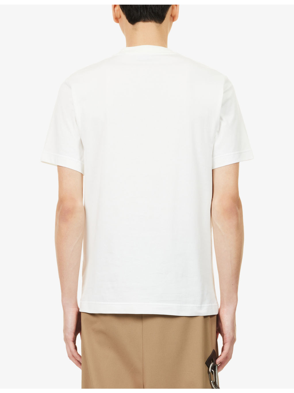 Knight-Stamp Print Short-Sleeve Cotton T Shirt - 4