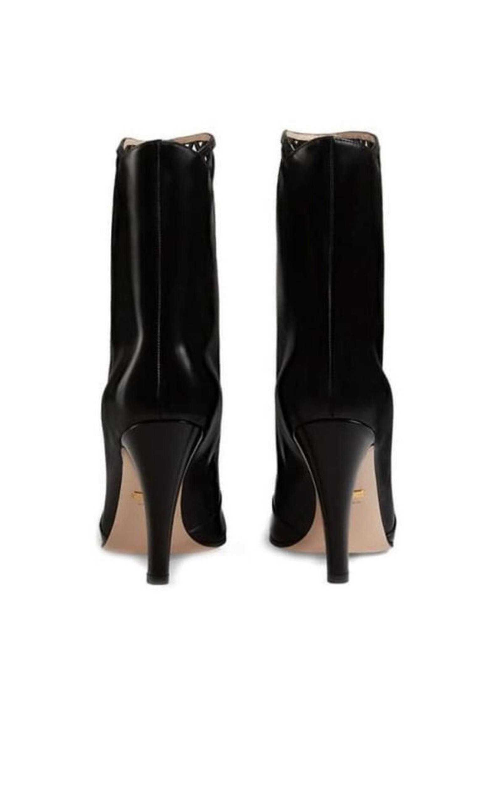 Cutout Leather Ankle Boots - 5