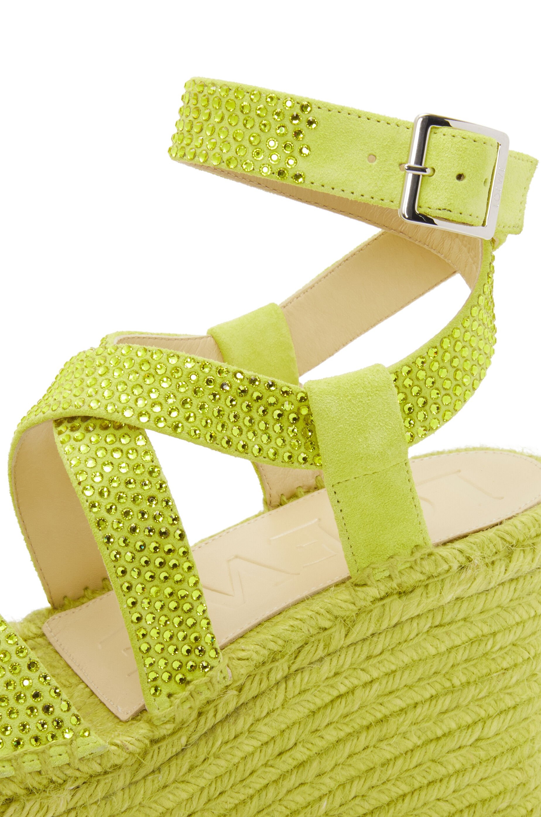 Petal espadrille platform in suede calfskin and rhinestones - 5