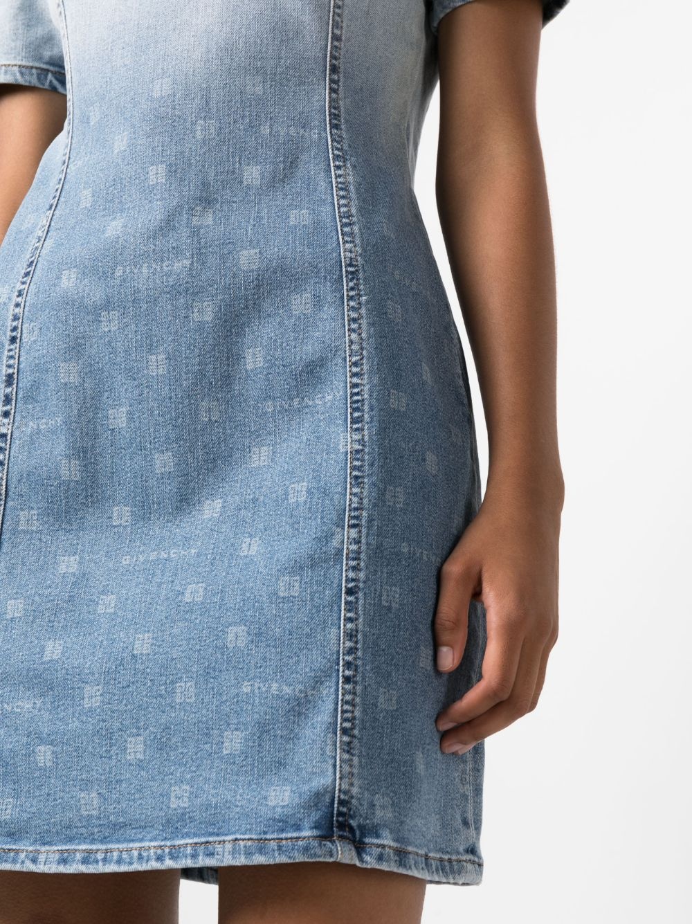 ombré-effect denim minidress - 5