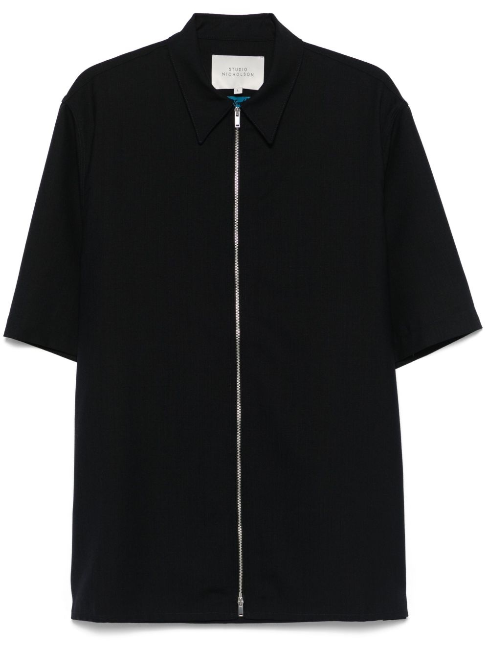 short-sleeves zip-up shirt - 1