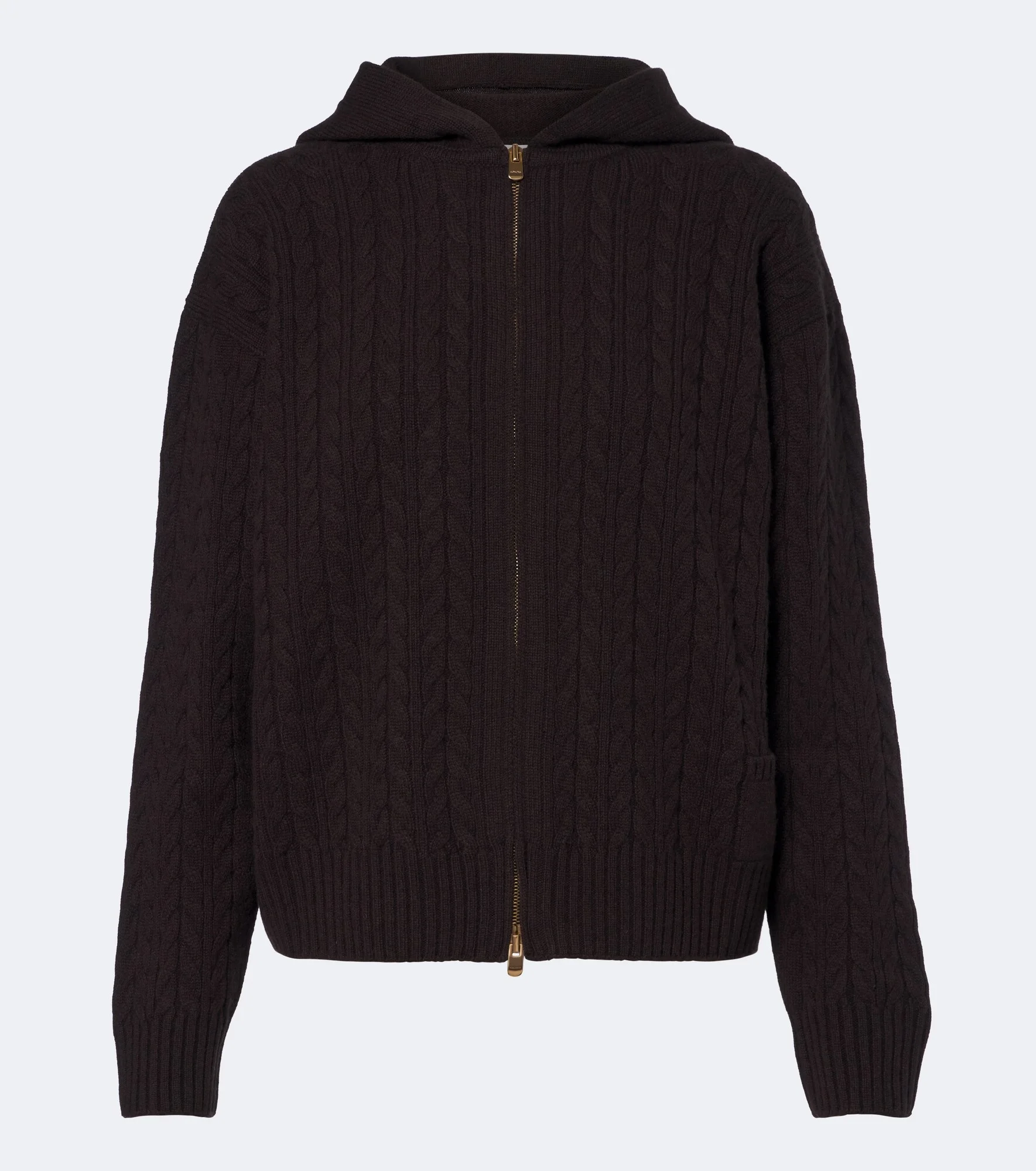 Cable-knit cashmere zip-up hoodie - 1