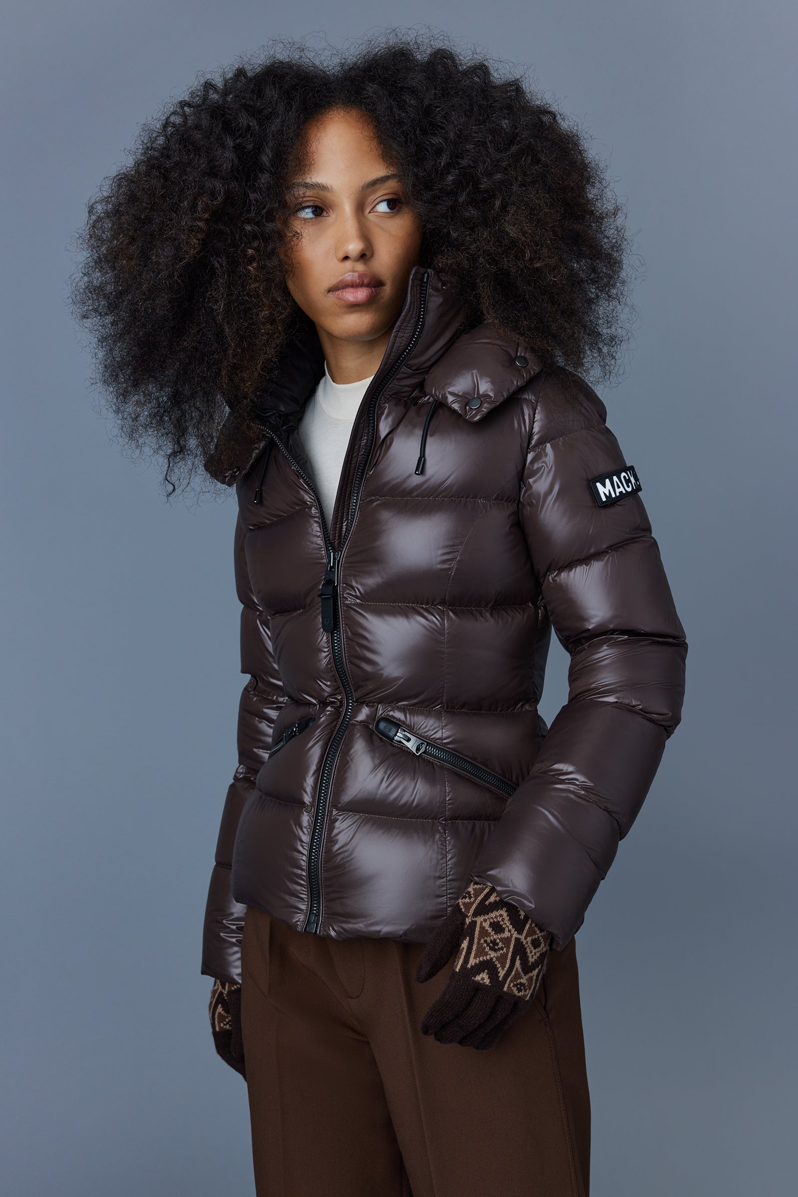MADALYN lustrous light down jacket with hood for ladies - 5