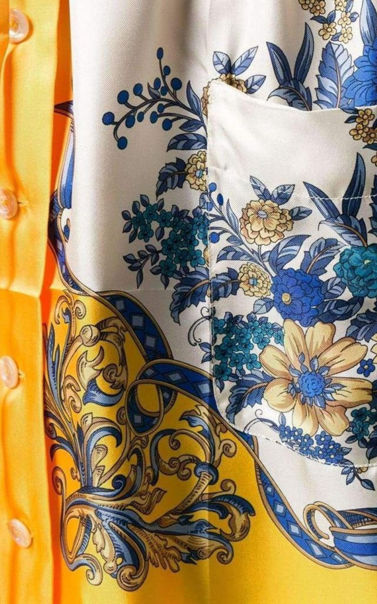 Printed Silk Kimono Shirt - 5