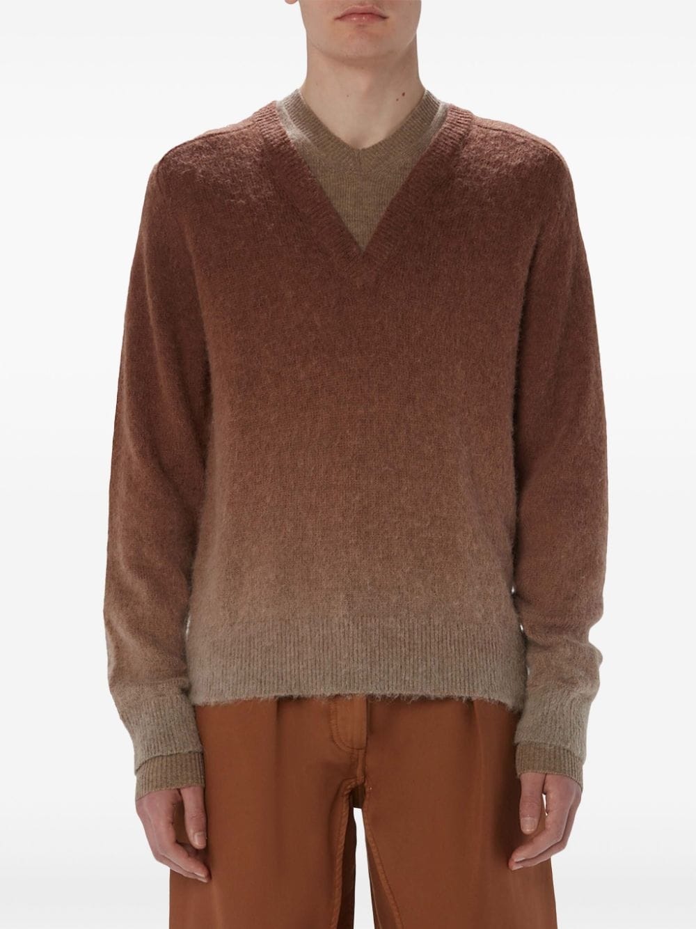 V-neck wool jumper - 3