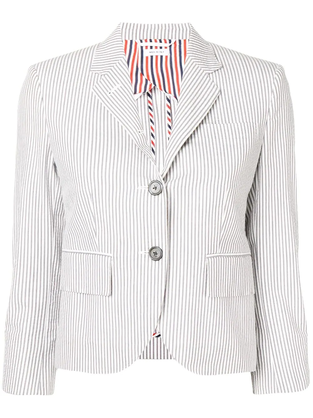 vertical-stripe single-breasted blazer - 1