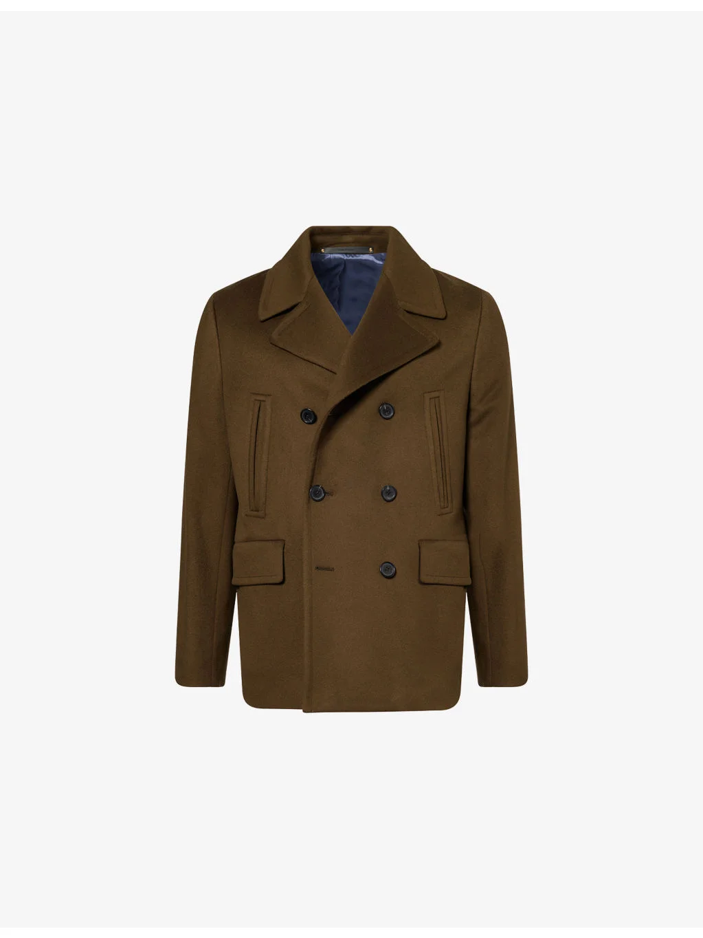 Notched-Collar Double-Breasted Wool-Cashmere Blend Pea Coat - 1